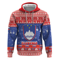 Slovenia Christmas Zip Hoodie Coat Of Arms Vesel Bozic - Wonder Print Shop