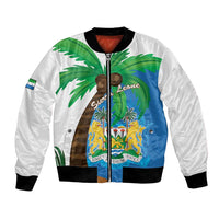 Personalised Sierra Leone Bomber Jacket Coat Of Arms With Flag Map - Wonder Print Shop