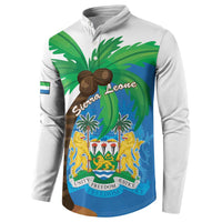 Personalised Sierra Leone Button Sweatshirt Coat Of Arms With Flag Map - Wonder Print Shop