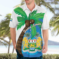 Personalised Sierra Leone Hawaiian Shirt Coat Of Arms With Flag Map - Wonder Print Shop