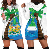 Personalised Sierra Leone Hoodie Dress Coat Of Arms With Flag Map - Wonder Print Shop