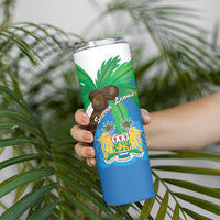 Personalised Sierra Leone Skinny Tumbler Coat Of Arms With Flag Map - Wonder Print Shop