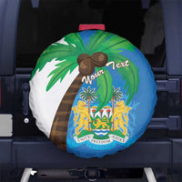 Personalised Sierra Leone Spare Tire Cover Coat Of Arms With Flag Map - Wonder Print Shop