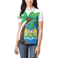 Personalised Sierra Leone Women Polo Shirt Coat Of Arms With Flag Map - Wonder Print Shop