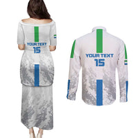 Custom Sierra Leone Football Couples Matching Puletasi and Long Sleeve Button Shirt Go Leone Stars - Wonder Print Shop