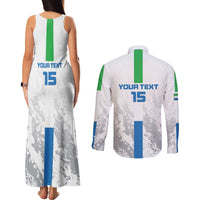 Custom Sierra Leone Football Couples Matching Tank Maxi Dress and Long Sleeve Button Shirt Go Leone Stars - Wonder Print Shop
