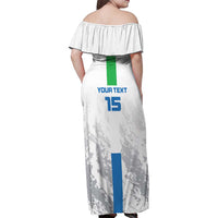 Custom Sierra Leone Football Family Matching Off Shoulder Maxi Dress and Hawaiian Shirt Go Leone Stars - Wonder Print Shop