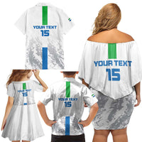 Custom Sierra Leone Football Family Matching Off Shoulder Short Dress and Hawaiian Shirt Go Leone Stars - Wonder Print Shop