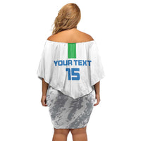 Custom Sierra Leone Football Family Matching Off Shoulder Short Dress and Hawaiian Shirt Go Leone Stars - Wonder Print Shop