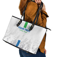 Custom Sierra Leone Football Leather Tote Bag Go Leone Stars - Wonder Print Shop