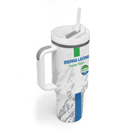 Custom Sierra Leone Football Tumbler With Handle Go Leone Stars - Wonder Print Shop