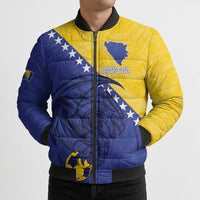 Custom Bosnia and Herzegovina Football 2026 Bomber Puffer Jacket The Dragons Of Europe - Wonder Print Shop