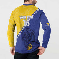 Custom Bosnia and Herzegovina Football 2026 Button Sweatshirt The Dragons Of Europe - Wonder Print Shop