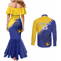 Custom Bosnia and Herzegovina Football 2026 Couples Matching Mermaid Dress and Long Sleeve Button Shirt The Dragons Of Europe - Wonder Print Shop