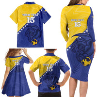 Custom Bosnia and Herzegovina Football 2026 Family Matching Long Sleeve Bodycon Dress and Hawaiian Shirt The Dragons Of Europe - Wonder Print Shop