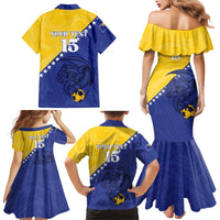 Custom Bosnia and Herzegovina Football 2026 Family Matching Mermaid Dress and Hawaiian Shirt The Dragons Of Europe - Wonder Print Shop