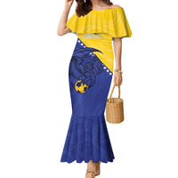 Custom Bosnia and Herzegovina Football 2026 Family Matching Mermaid Dress and Hawaiian Shirt The Dragons Of Europe - Wonder Print Shop