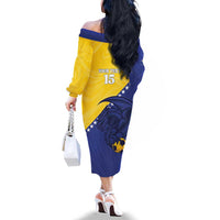 Custom Bosnia and Herzegovina Football 2026 Family Matching Off The Shoulder Long Sleeve Dress and Hawaiian Shirt The Dragons Of Europe - Wonder Print Shop