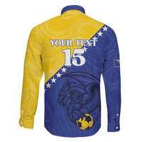 Custom Bosnia and Herzegovina Football 2026 Family Matching Off Shoulder Short Dress and Hawaiian Shirt The Dragons Of Europe - Wonder Print Shop