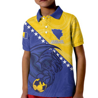 Custom Bosnia and Herzegovina Football 2026 Kid Polo Shirt The Dragons Of Europe - Wonder Print Shop