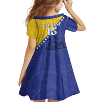 Custom Bosnia and Herzegovina Football 2026 Kid Short Sleeve Dress The Dragons Of Europe - Wonder Print Shop