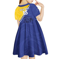 Custom Bosnia and Herzegovina Football 2026 Kid Short Sleeve Dress The Dragons Of Europe - Wonder Print Shop