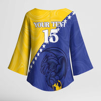 Custom Bosnia and Herzegovina Football 2026 Kimono Sleeve Blouse The Dragons Of Europe - Wonder Print Shop