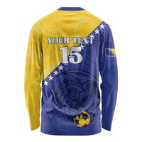 Custom Bosnia and Herzegovina Football 2026 Long Sleeve Shirt The Dragons Of Europe - Wonder Print Shop