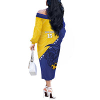 Custom Bosnia and Herzegovina Football 2026 Off The Shoulder Long Sleeve Dress The Dragons Of Europe - Wonder Print Shop