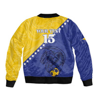 Custom Bosnia and Herzegovina Football 2026 Sleeve Zip Bomber Jacket The Dragons Of Europe - Wonder Print Shop