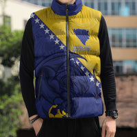 Custom Bosnia and Herzegovina Football 2026 Sleeveless Puffer Jacket The Dragons Of Europe - Wonder Print Shop