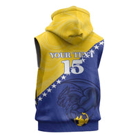 Custom Bosnia and Herzegovina Football 2026 Sleeveless Zip Hoodie The Dragons Of Europe - Wonder Print Shop