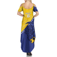 Custom Bosnia and Herzegovina Football 2026 Summer Maxi Dress The Dragons Of Europe - Wonder Print Shop