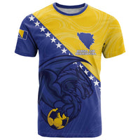 Custom Bosnia and Herzegovina Football 2026 T Shirt The Dragons Of Europe - Wonder Print Shop