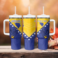 Custom Bosnia and Herzegovina Football 2026 Tumbler With Handle The Dragons Of Europe - Wonder Print Shop
