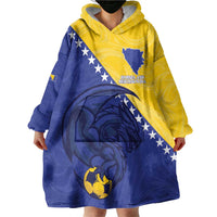 Custom Bosnia and Herzegovina Football 2026 Wearable Blanket Hoodie The Dragons Of Europe - Wonder Print Shop