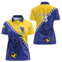 Custom Bosnia and Herzegovina Football 2026 Women Polo Shirt The Dragons Of Europe - Wonder Print Shop