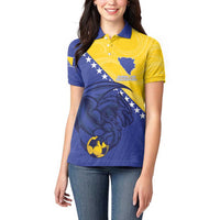 Custom Bosnia and Herzegovina Football 2026 Women Polo Shirt The Dragons Of Europe - Wonder Print Shop