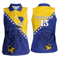 Custom Bosnia and Herzegovina Football 2026 Women Sleeveless Polo Shirt The Dragons Of Europe - Wonder Print Shop