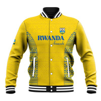 Rwanda Football Custom Baseball Jacket Stand With Amavubi - Yellow - Wonder Print Shop