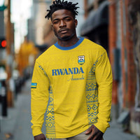 Rwanda Football Custom Long Sleeve Shirt Stand With Amavubi - Yellow - Wonder Print Shop