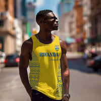 Rwanda Football Custom Men Tank Top Stand With Amavubi - Yellow - Wonder Print Shop