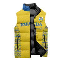 Rwanda Football Custom Sleeveless Puffer Jacket Stand With Amavubi - Yellow - Wonder Print Shop