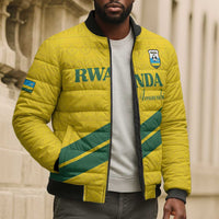 Custom Rwanda Football Bomber Puffer Jacket Pride Of Rwanda - Yellow - Wonder Print Shop