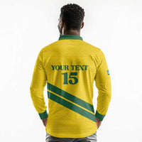 Custom Rwanda Football Long Sleeve Polo Shirt Pride Of Rwanda - Yellow - Wonder Print Shop