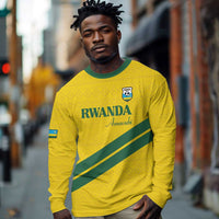 Custom Rwanda Football Long Sleeve Shirt Pride Of Rwanda - Yellow - Wonder Print Shop