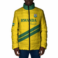 Custom Rwanda Football Padded Jacket Pride Of Rwanda - Yellow - Wonder Print Shop