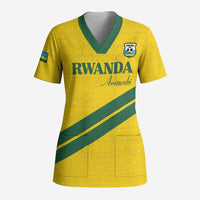 Custom Rwanda Football Scrub Top Pride Of Rwanda - Yellow - Wonder Print Shop