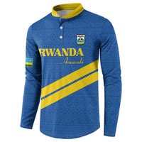 Custom Rwanda Football Button Sweatshirt Pride Of Rwanda - Blue