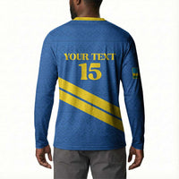 Custom Rwanda Football Button Sweatshirt Pride Of Rwanda - Blue